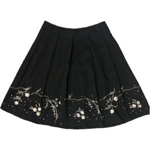 alice + olivia Black Brocade Beaded Skirt - M